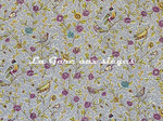 Tissu Casal - Fleurs et Oiseaux - rf: 30411.1596 Indigo/Prune