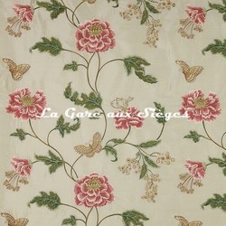 Tissu Colefax & Fowler - Oriental Poppy - rf: F3302.01 Pink/Green