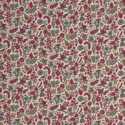 Tissu Braqueni - Petit Jouy - rf: B7687.002 Framboise