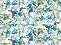 Tissu Casal - Emily - rf: 30410.9014 Opaline/Bleu
