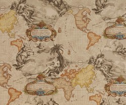 Tissu Pierre Frey - Planisphre - rf: F2264.002 Miel