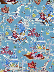 Tissu Edmond Petit - Pillement - rf: 11738.001 Bleu