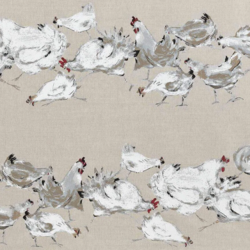 Tissu Boussac - Les Cocottes - rf: O7705.001 Ecru