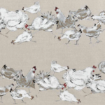 Tissu Boussac - Les Cocottes - rf: O7705.001 Ecru