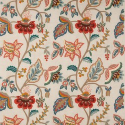 Tissu Colefax & Fowler - Somerton - rf: F4741.03 Tomato/Blue
