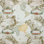 Tissu Pierre Frey - Planisphre - rf: F2264.001 Crme