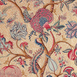 Tissu Braqueni - Le gand Corail - rf: B080A.003 Corail/Jaune