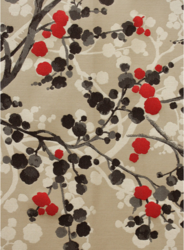 Tissu Blinac - Nara - rf: 1355.03 Rouge fond beige