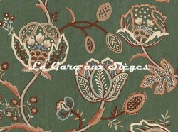 Tissu William Morris - Theodosia Embroidery - rf: 236821 Bottle Green ( dtail )