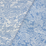 Tissu Pierre Frey - Les Pagodes - r�f: F3479.002 Bleu ( recto/verso )