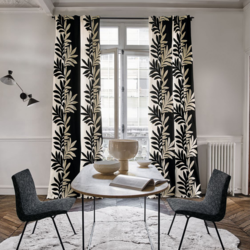 Tissu Casamance - Sophora - rf: 3155.0155 Blanc/Noir de Lune