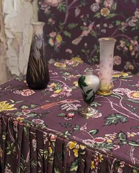 Tissu Le Manach - L'Arbre indien - rf: L4568.004 Prune