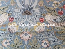 Tissu William Morris - Strawberry Thief - rf: 220314 Slate/Vellum ( dtail )