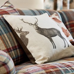 Tissu Sanderson - Evesham Deer - rf: 226528 Linen/Chalk