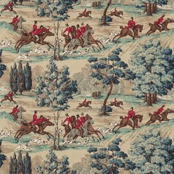 Tissu Sanderson - Tally Ho - rf: 224339 Teal/Ruby