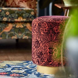 Tissu Morris & Co - Indian Flock Velvet - rf: 236943 Russet/Mulberry