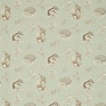 Tissu Sanderson - Squirrel &amp; Hedgehog - rf: 225522 Seaspray/Charcoal