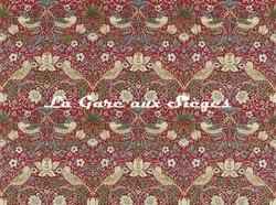 Tissu William Morris - Strawberry Thief - rf: 220312 Crimson/Slate