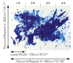 Papier peint Pierre Frey - Yves Klein ant 125 ( panneau de 3 m x 4 m )