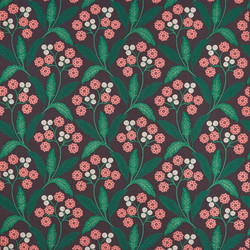 Tissu Osborne & Little - Rushworth - rf: F7407.01 Aubergine/Coral