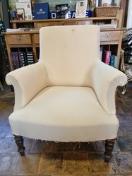 Fauteuil anglais garni en blanc