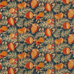Tissu Sanderson - Cantaloupe Velvet - rf: 226636 Tumeric/Indigo