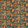 Tissu Sanderson - Cantaloupe Velvet - rf: 226636 Tumeric/Indigo