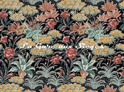 Tissu Casamance - Cit des Roses - rf: 4714.0121 Noir de Lune/Terracotta