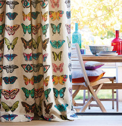 Tissu Harlequin - Papilio - rf: 120344 Flamingo/Papaya/Loganberry