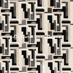 Tissu Casamance - Bebop - rf: 4856.0100 Gris/Noir de Lune