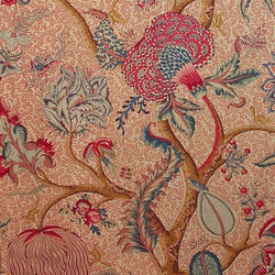 Tissu Braqueni - Le gand Corail - rf: B080A.002 Rouge/Fond Bis