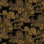 Tissu Gaston y Danila - Rosa - rf: GDT.5186.001 Oro/Negro