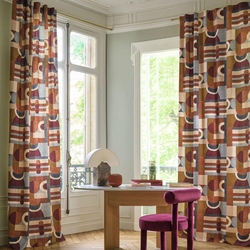 Tissu Casamance - Paro - rf: 1095.0355 Pourpre/Ocre