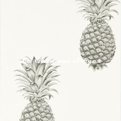 Papier peint Sanderson - Pineapple Royale - rf: 216324 Silver/Ivory