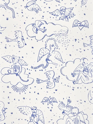 Papier peint Pierre Frey - Le Monde parral'aile - rf: F205.002 Bleu