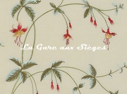 Tissu Colefax & Fowler - Viviers - rf: F3513.04 Tomato/Green ( dtail )