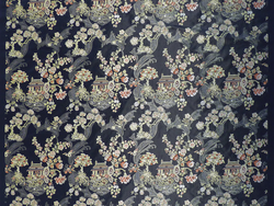 Tissu Edmond Petit - Lampas Chinois - rf: 13404.001 Bleu nuit
