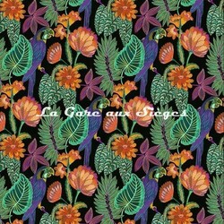 Tissu Casamance - Arapsodie - rf: 4713.0377 Noir de Lune multico
