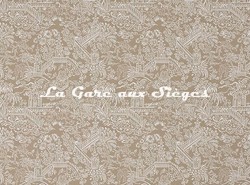 Tissu Pierre Frey - Les Pagodes - rf: F3479.001 Naturel ( verso )