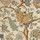 Tissu Braqueni - Le gand Corail - rf: B080A.004 Bleu or/Fond blanc