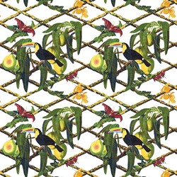 Tissu Gaston y Daniela - Tucan - rf: GDT.5539.002 Fond blanc