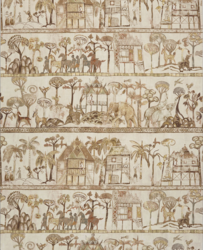 Tissu Jim Thompson - Woodland Voyage - r�f: J3998.002 Sepia