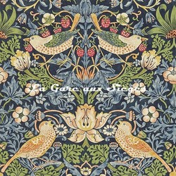 Papier peint William Morris - Strawberry Thief - rf: 216804 Indigo/Mineral