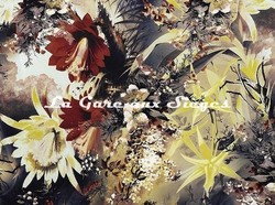 Tissu Jean Paul Gaultier - Flower Power - rf: 3497.02 Mordor ( dtail )