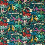 Tissu Clarke &amp; Clarke - Paradise Lost Velvet - rf: F1757/01 Teal