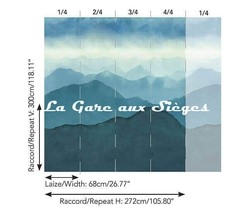 Papier peint Pierre Frey - Yunnan ( panneau de 3 m x 2,72 m )