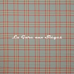 Tissu Colefax & Fowler - Malone Check - rf: F4518.03 Tomato/Aqua