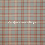 Tissu Colefax &amp; Fowler - Malone Check - rf: F4518.03 Tomato/Aqua