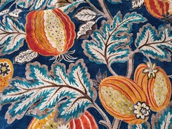 Tissu Sanderson - Cantaloupe Velvet - rf: 226636 Tumeric/Indigo