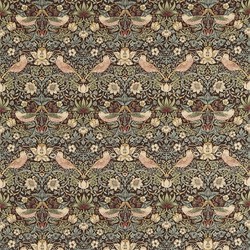 Tissu William Morris - Strawberry Thief - rf: 220311 Chocolate/Slate